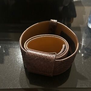 Brown Snakeskin Pattern Belt